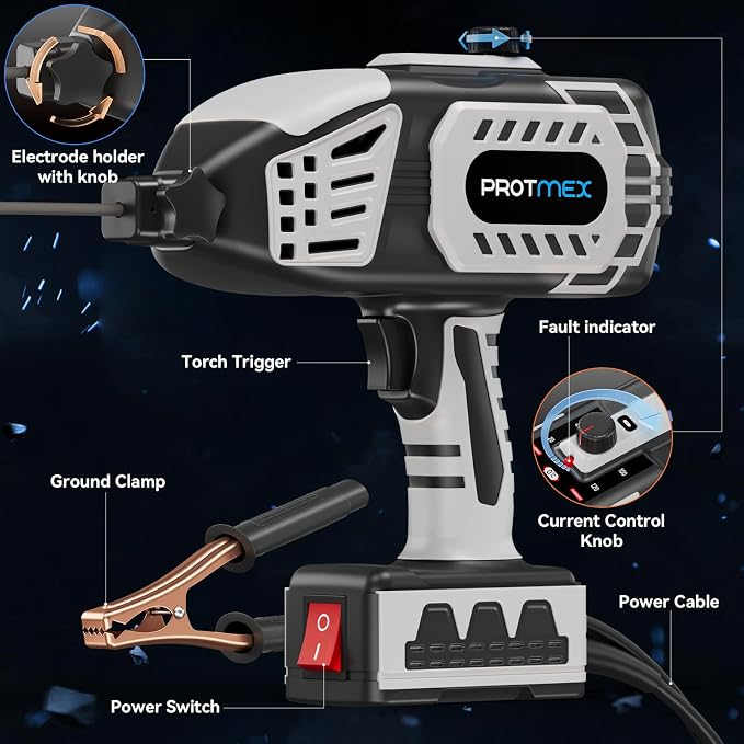 Portable Handheld Welder- 110V Portable Welder Machine IGBT Inverter with 5 Adjustable Currents, 20PCS Rods, ARC Welder Gun Fits 3/32"-1/8" Welding Rods for Home Projects, DIY, Repair