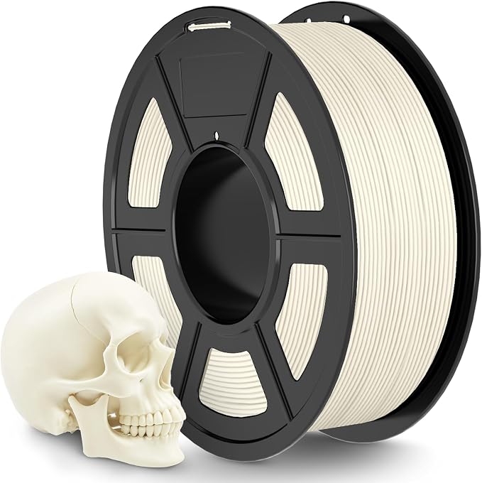 TECBEARS Bone White Matte PLA 3D Printer Filament 1KG | Smooth Extrusion, Tangle Free, Vacuum Sealed, 1.75MM Filament ±0.02mm Accuracy, Compatible with Most FDM Printers