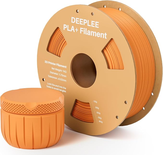PLA+ 1.75mm 3D Printer Filament, PLA Plus with Dimensional Accuracy +/- 0.02mm, Higher Strength and Toughness, Neatly Wound, No Clogging, Fits for Most FDM 3D Printers, 1KG Orange