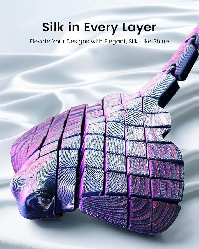 SUNLU Silk PLA+ Filament 1.75mm Multicolor 250gx4, Silky Glossy PLA Plus 3D Printer Filament Bundle for Bambu Lab 3D Printers, BlackGoldPurple+RedYellowBlue+OrangeBlueGreen+BlueGreenPurple