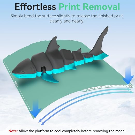 Energy-Saving Kobra 3 Cold Build Plate 256*268mm Double Sided Glossy+Matte Low-Temperature Strong-Adhesion Platform Compatible with ANYCUBIC Kobra 3&Kobra 3 V2 Combo 3D Printers(No Glue Required)-1PCS
