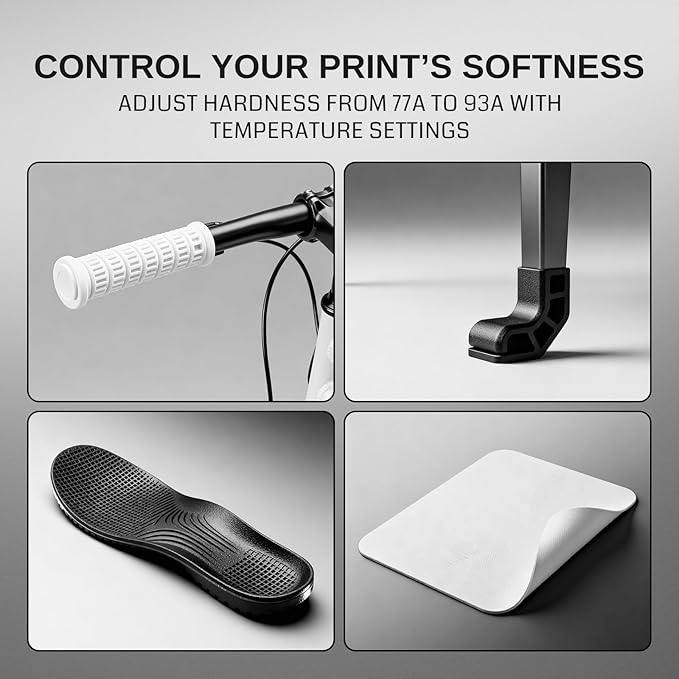 SainSmart Flex TPU Air, 1.75mm Lightweight Foaming TPU Filament, 1kg, Adjustable Hardness 77A–93A, High Resilience & Matte Finish, Easy Printing & No Clogging, for Wearables, Sports Gear, Grey