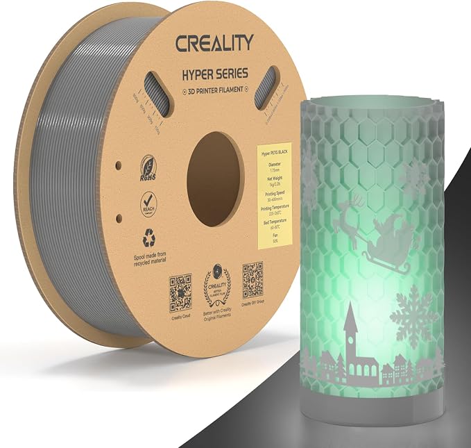 Official Creality Hyper PETG Filament 1.75mm, High Speed 600mm/s 3D Printer Filament PETG, 1kg(2.2lbs)/Spool, Dimensional Accuracy ± 0.05 mm
