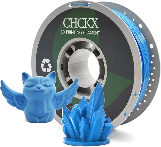 PETG 3D Printer Filament, Dimensional Accuracy +/- 0.03 mm, 1kg Spool(2.2lbs), 1.75 mm Fit for Most 3D Printers,Blue