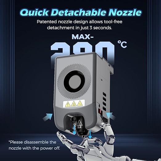 FLASHFORGE Adventurer 5M Pro Nozzle, 0.6mm Hardened, 280℃ High Flow 32mm³/s for Stable High-Speed Printing, Compatible with Adventurer 5M Hotend, Perfect for High-Strength Filaments