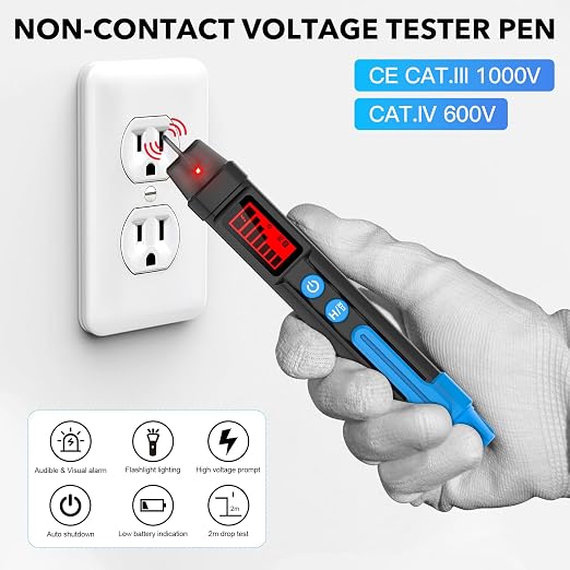 MESTEK Tool Set, Electric Tester Kit with Non-Contact Voltage Tester, GFCI Outlet Tester, Digital Moisture Meter, Home Inspector Tool Kit with Carrying Case and Batteries, 3-Piece