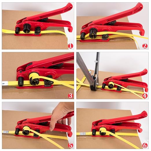 Banding Strapping Kit, Pallet Strapping Kit, Poly Strapping Kit, Plastic Strapping Kit Include Pallet Packaging Strapping Tool, Sealer Tools 3200' Length x 1/2" Wide and 200 Metal Seals