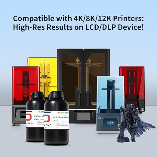 Siraya Tech Fast ABS-Like 3D Printer Resin 405nm UV-Curing Non-Brittle High Precision 3D Printing Liquid Standard Photopolymer Resin for LCD DLP 3D Printing 8K Capable (Smoky Black, 1kg)