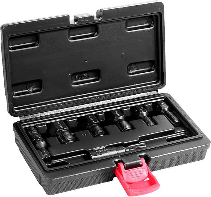VEVOR Thread Chaser Set 7-Piece - Metric Thread Restorer Tool - M10 M12 M14 M18 M20 M22 Rethreading Tool Kit with Storage Case for Automotive Thread Repair Applications