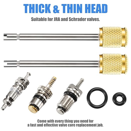 Frienda R134A R1234YF Valve Core Tool 35 Pcs Air Condition Valve Core Refrigeration Schrader 3 Pcs Remover Tool with 20 O-ring Rubber Seal for Car (A/c R12 R134a)