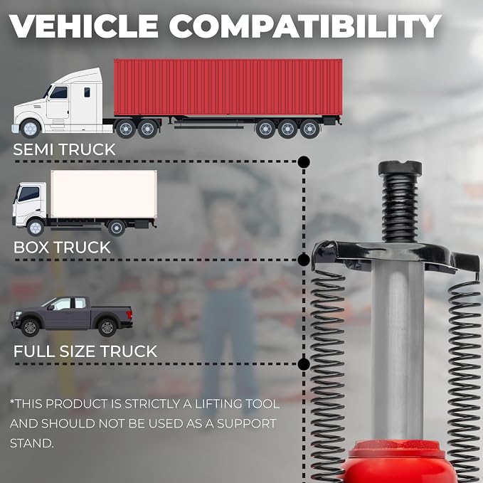 Stark USA 12-Ton (24,000 LBS) Capacity Air/Hydraulic Bottle Jack Low Profile Bottle Jack Lift Auto Repair Automobile Truck SUV Car Lift with Handle
