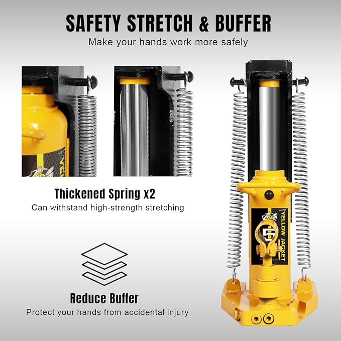 YELLOW JACKET Toe Jack 2.5 Ton Toe/ 5 Ton Top Capacity Hydraulic Machine Jack Lift,Air Hydraulic Claw Jack for Car Repair,Machinery,Industry Equipment