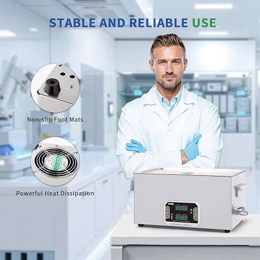 DK SONIC Professional Ultrasonic Cleaner 22L, 480W Heavy-Duty Sonic Cleaner with Timer,Heater&Touch Control, Multi-Application for Motorcycle Engines, Carburetors, Chains (Include Basket)