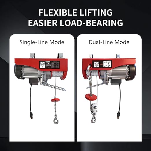Electric Hoist, 880 lbs Electric Winch with Wireless Remote Control, 110v Electric Hoist with Remote Control, 40ft/20ft Lifting Height Motor, for Garage Warehouse Factory