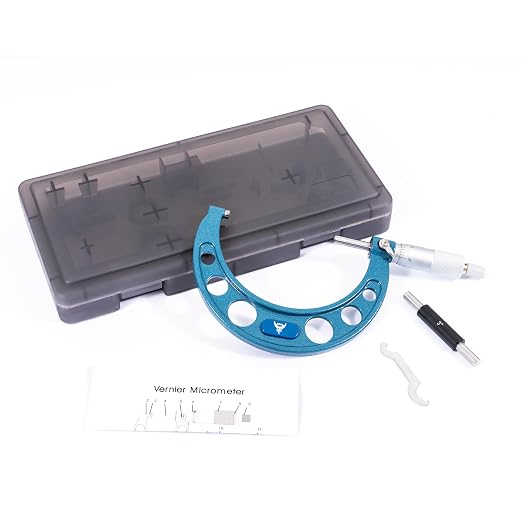 PEC Tools 3-4" Outside Micrometer | Industrial-Grade Precision, Hardened Steel, High-Accuracy with Ratchet Stop, Carbide-Tipped Measuring Faces