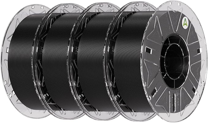 Creality PLA Filament 1.75mm Bundle 4KG, Hyper RFID 3D Printer Filament PLA for High Speed 30-600mm/s, Support CFS, Fits for Most 3D Printers (Black&Black&Black&Black)