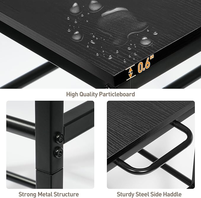 3D Printer Table with Filament Storage-Small 3D Printer Stand for consumables Storage – Space-Saving Cart for 3D Printing Workshop, Studio, Office.Brown. (Black)