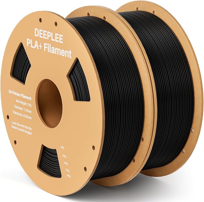 PLA+ 1.75mm 3D Printer Filament, PLA Plus with Dimensional Accuracy +/- 0.02mm, Higher Strength and Toughness, Neatly Wound, No Clogging, Fits for Most FDM 3D Printers, 2KG Black