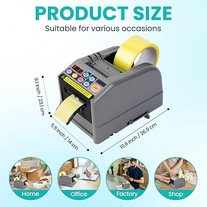 Ribbon Cutting Machine, Advanced 999mm Cut Length, Perfect for Shipping, Gift Wrapping, Schools, Restaurants, Businesses, & Home Use, Black