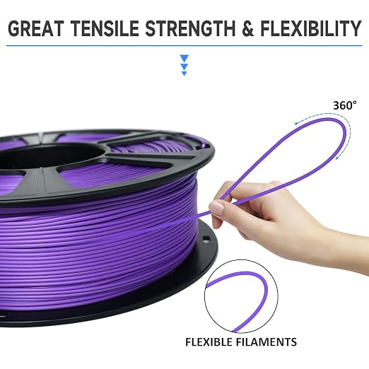 GIANTARM 3D Printer Filament, Purple Pla Filament, 1Kg(2.2lbs) Spool, 1.75mm Dimension Accuracy +/- 0.03mm, 3D Printing Filament
