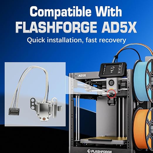 Original for Flashforge AD5X Hotend Heating Assembly Kit Includes Heating Wire, thermistor Temperature Sensor Element, Metal Heating Base+Fixing clamp+4 Fixing Screws. for Flashforge 3D Printer Parts