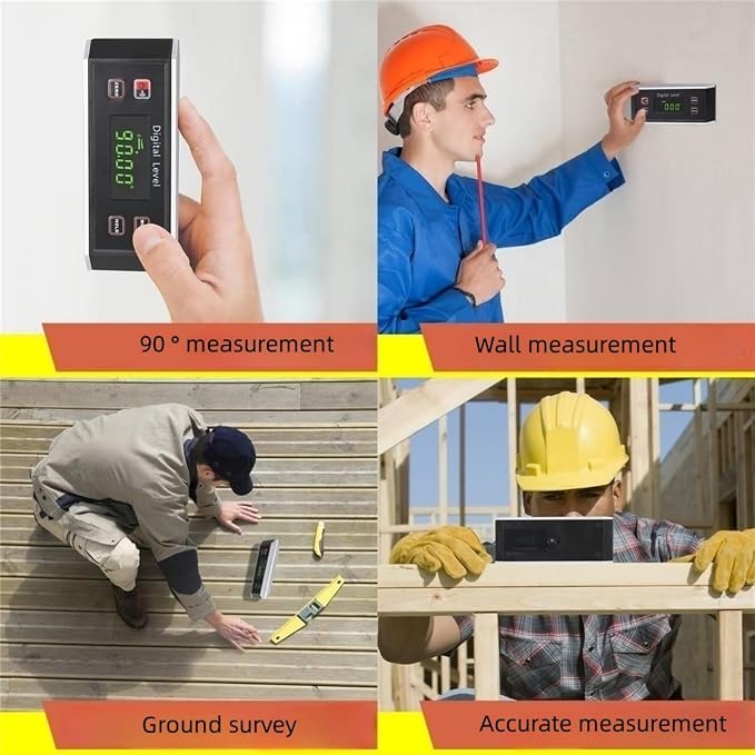 Inclinometer, Digital Protractor/Level/Angle Finder and Gauge Tools with V-Groove Magnetic Base and Backlight - Dust and Waterproof IP65 Precision Smart Level（Not include battery）