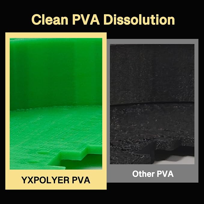 YXPOLYER PVA Filament 1.75mm 1kg Support Material for PLA, PETG, ABS, Fast Water Soluable in 6 Hours, AMS-Compatible Spool