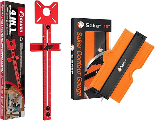 Saker Contour Gauge-Saker New 4 in 1 Router Milling Groove Bracket
