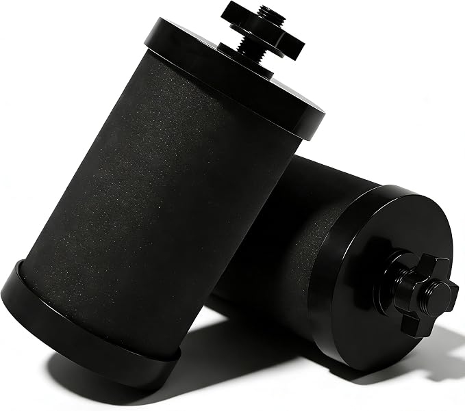 2-Pack Pro Black Water Filter Replacement, NSF/ANSI 42 Certified, 5,000 Gallon Capacity, Compatible with Gravity Water Filtration Systems, for Improved Taste & Contaminant Reduction