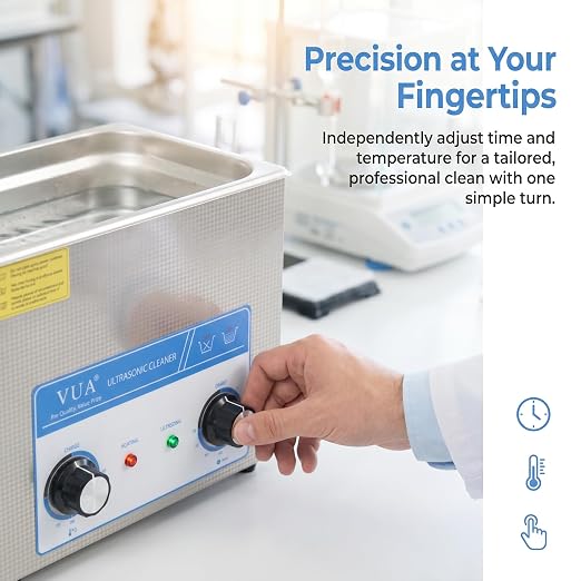 6 Liter ultrasonic Cleaner with Timer & Heater, Ultrasonic Parts Cleaner | Ultrasonic Cleaning Machine for Auto Parts, Glasses Watch Jewelry Denture Dental Irrigator Tools Circuit Board