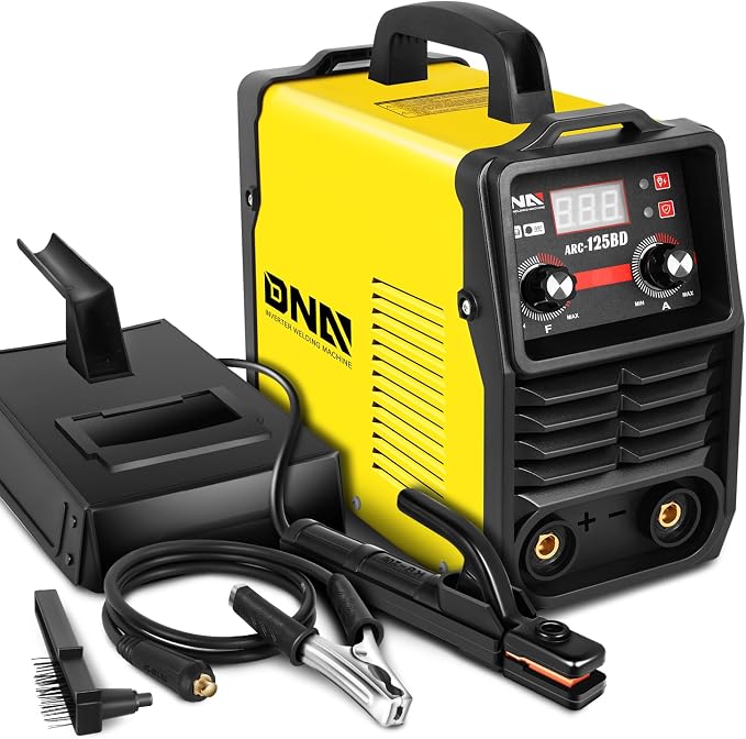 DNA Motoring 125A ARC Stick Welder, 110V Portable ARC MMA Welding Machine, IGBT Inverter with Digital Display, 60% Duty Cycle, Yellow, TOOLS-00382