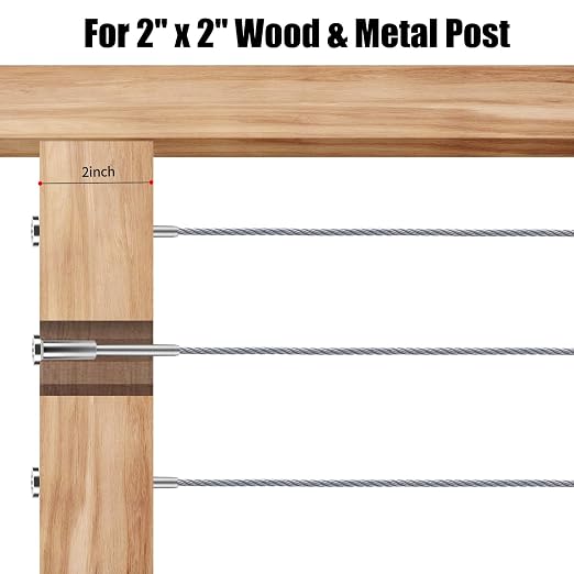 50 Pairs Invisible Cable Railing Kit，1/8" Stainless Steel Cable Railing Hardware with Invisible Receivers and Swage Stud End for Cable Railing - Easy Installation for Decks, Marine, and Interior Use