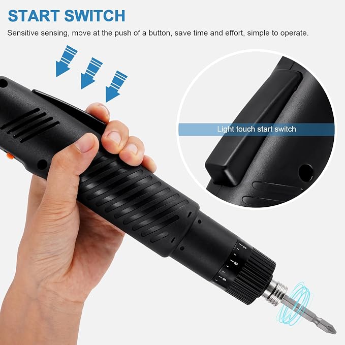 MXBAOHENG Electric Screwdriver Sets Torque Adjustable Drill Tool Applicable Batch Head 6.35mm 110-220V (102)