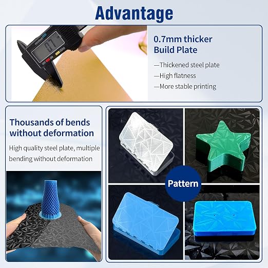 Upgraded for Qidi Plus 4 Build Plate 310x310mm Smooth/Textured PET+ PEI for CR-10S/10 S3/CR-10S pro/CR-10V2 V3/CR-X/CR-X Pro/Artillery Sidewinder SW X1/X2/S8 Pro/S8 Plus/KP5L/SP-5/MEGA X/Anet A8 Plus.
