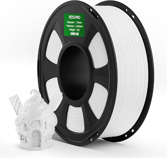 PETG PRO Filament 1.75mm White 1KG, 1.75mm PETG 3D Printer Filaments Enhanced Toughness and Weather Resistance, Fit for Most FDM 3D Printers