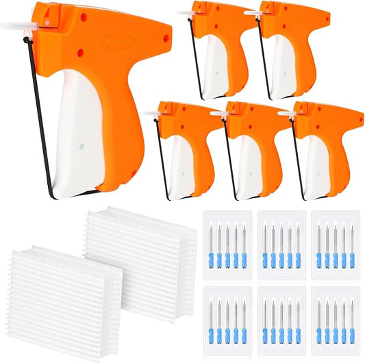 6 Sets Tagging Gun for Clothing Tag Attacher Gun for Standard Retail Price Quick Clothing Fixer with Needles and Barbs Fasteners for Store Warehouse Consignment