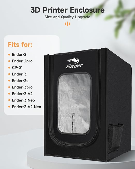 Creality Official 3D Printer Enclosure Fireproof and Dustproof Tent Constant Temperature Protective Cover Storage 480*600*720mm for Ender 3/Ender 3V2/Ender 3S/S1/S1 Pro/Ender 3Pro/Ender 3 Neo/3 V2 Neo