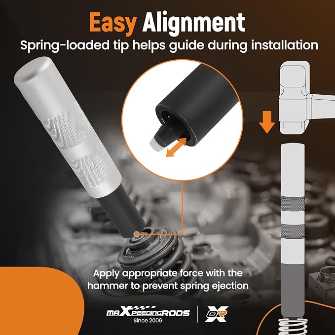 maXpeedingrods 36050 Valve Keeper Remover Installer Kit Valve Spring Compressor & Retainer Removal Tool, for Valve Stems 4.5 to 7.5 mm and 5/16" to 3/8", Black