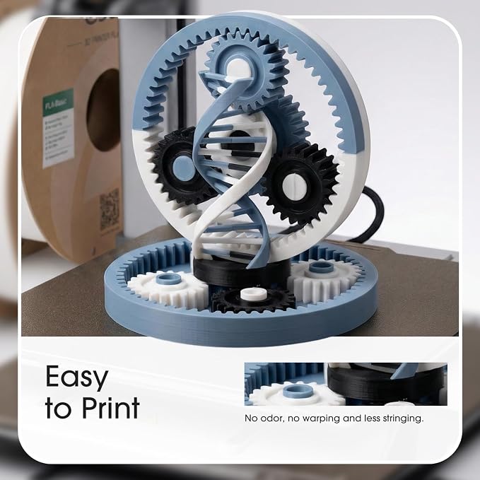 eSUN PLA Basic Filament 1.75mm, 3D Printer Filament High Speed PLA for Fast Printing, 1KG per Spool, 2 Spools High Speed 3D Printing Filament, Pink