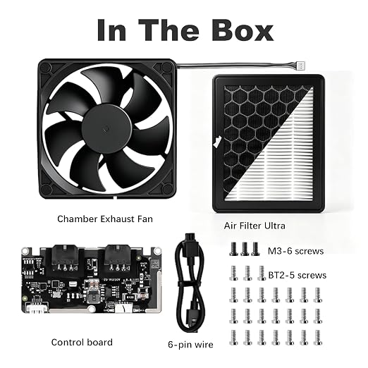 Original Bamboo P2S External Exhaust Fan + Replacement HEPA+Activated Carbon P2S Filter –P2S External Exhaust Fan kit Smart Auto Mode, Reduces UFPs, VOCs & Odors Upgrade P2S Air Filter System