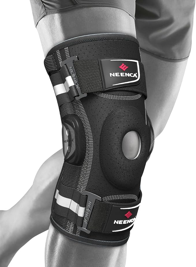 NEENCA Professional Knee Brace for Knee Pain, Adjustable Hinged Knee Support with Removable Side Stabilizers, Strong Stability for Joint Pain Relief, Arthritis, Meniscus Tear, ACL, PCL, Runner, Sports