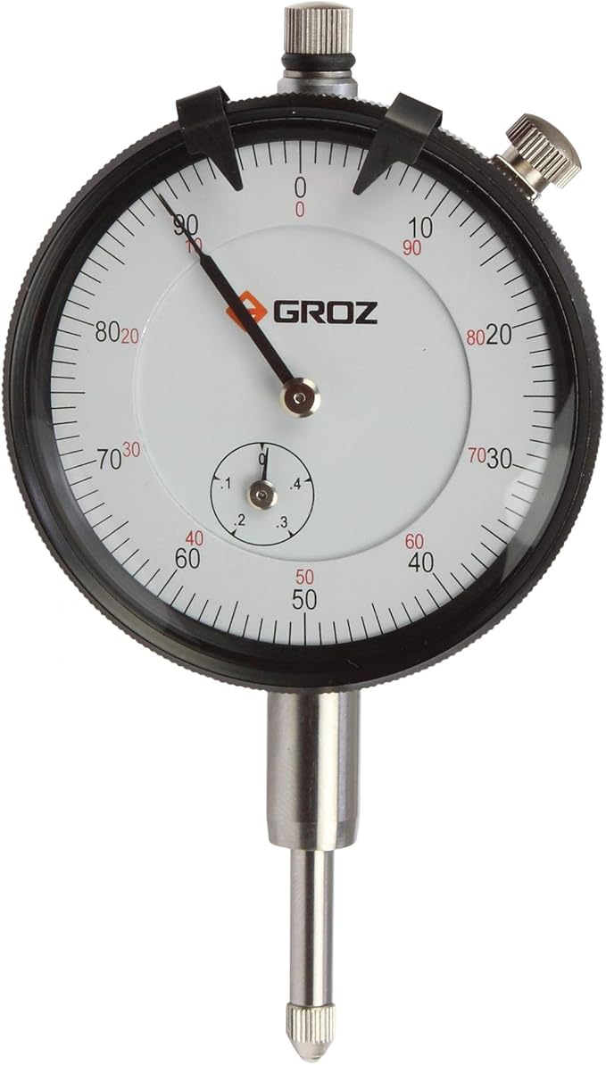 Groz 16204 DIAL Indicator, 0-1/2" x. 001", 0-100, AGD2, White FACE, Lug Back