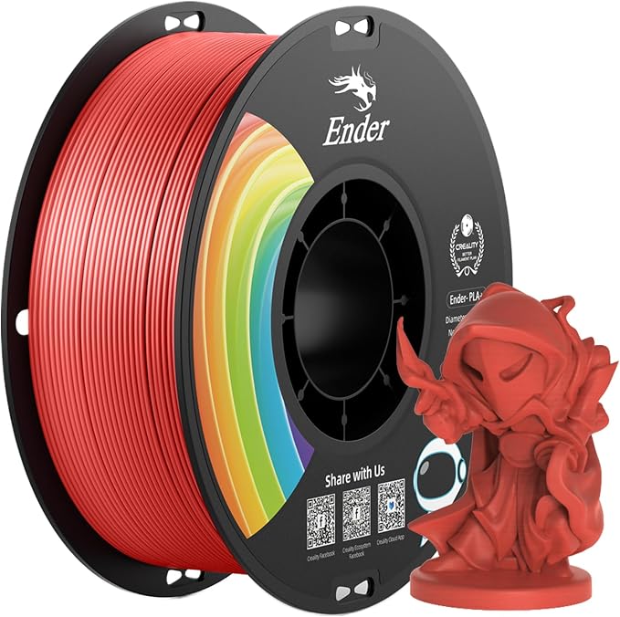 Creality 3D Printer Filament, PLA Plus Filament 1.75mm Deep Red, PLA Pro Toughness Upgraded Dimensional Accuracy +/- 0.03mm, 1KG Spool(2.2lbs) Ender PLA+ Filament for Most 3D Printer