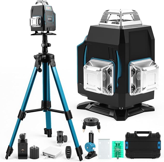 Laser Level with Tripod for Makita 18V Battery (NOT Included), 4x360° Self Leveling, Green 16 Lines 4D Laser Leveler Measuring Tool for Construction, Home Renovation, Picture Hanging