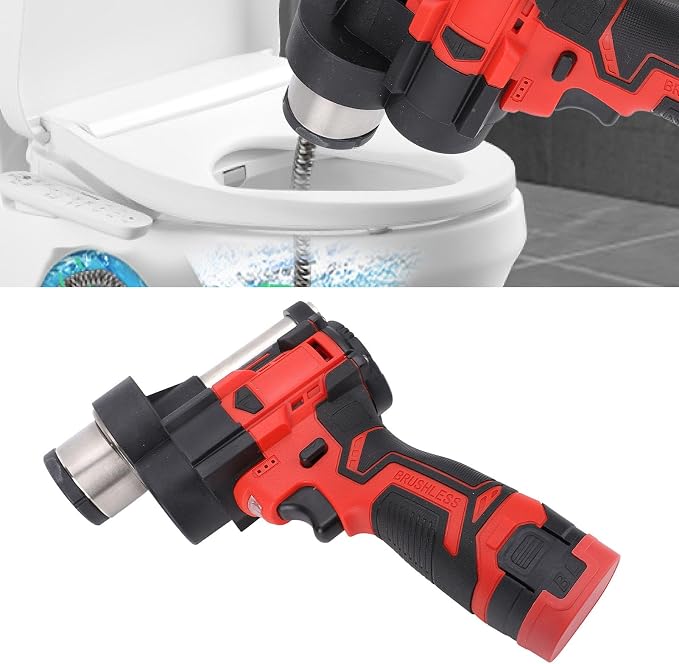 Luqeeg Electric Drain Snake, Handheld Brushless Drain Auger Electric Pipe Clog Remover with 4.5m Steel Cable Portable Drain Cleaning Machine for Bathroom Drain, Kitchen Sink, Sewer Pipe