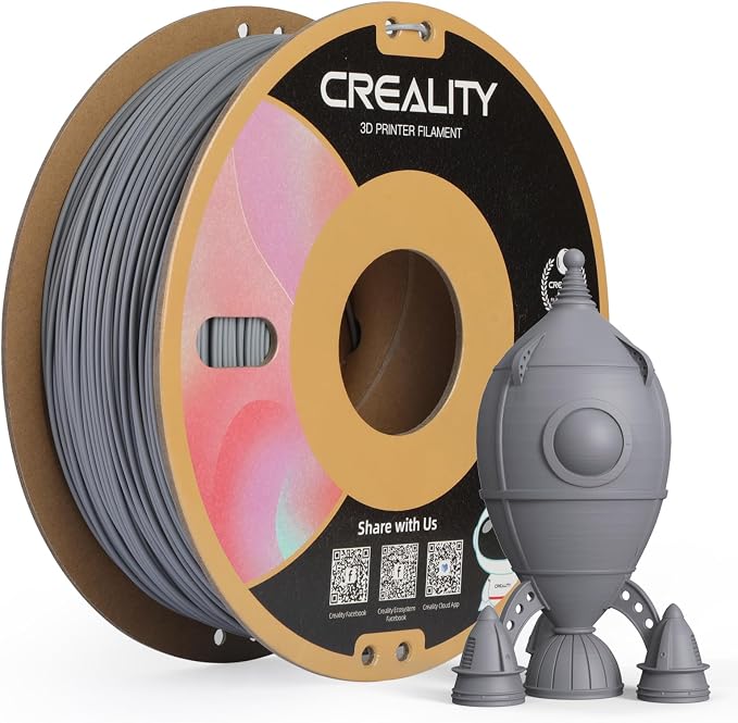 Creality PLA Matte 3D Printer Filament 1.75mm, Matte PLA 1kg Spool (2.2lbs), Dimensional Accuracy +/- 0.02 mm, Fits for Most FDM 3D Printers (Matte Grey)