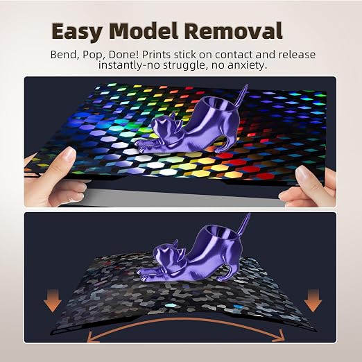 IdeaFormer-3D H2D H2S Holographic Build Plate for Bambu Lab 355x346mm, Smooth Rainbow PEG Bed Plate Flexible Spring Steel Sheet for Bambu Lab H2D H2S Combo 3D Printer Platform