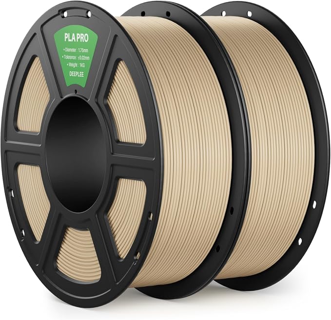PLA PRO Filament 1.75mm, Stronger Toughness 3D Printer Filament, PLA Filament Dimensional Accuracy +/- 0.02 mm, Neatly Wound, Fits Most FDM 3D Printer, 2 Pack Beige