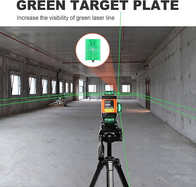DOVOH 4D Laser Level Self Leveling 360, Green Beam, K4-360G | High Accuracy, Dual Batteries, Rechargeable, 4x360°, For Construction Floor Tiling & Ceiling