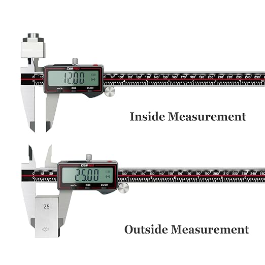 GemRed Wireless Digital Caliper, 12 inch Stainless Steel Measuring Tool with Data Output, Inch/MM Conversion, Zero Reset, Auto Off, for DlY, Woodworking, Household